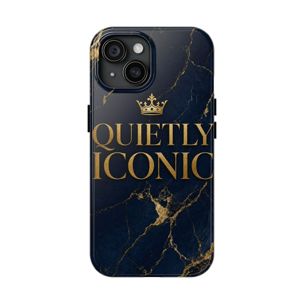 Phone Case — "Quietly Iconic" Navy/Gold Marble Tough Case