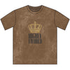 Highly Favored Vintage Crewneck Tee — Crown Graphic Distressed Brown T-Shirt