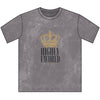 Highly Favored Vintage Crewneck Tee — Crown Graphic Distressed Brown T-Shirt