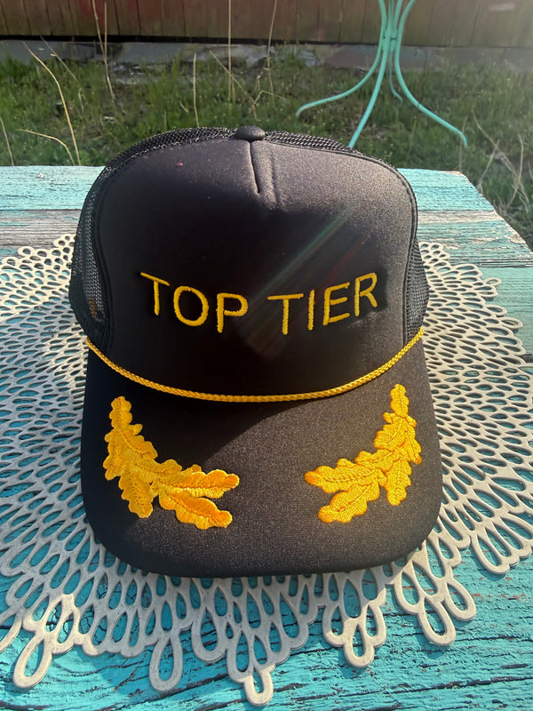 Top Tier ( Black/Gold Winged Trucker )