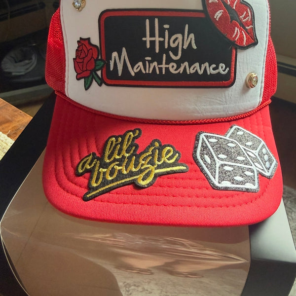High Maintenance - Red/White Trucker