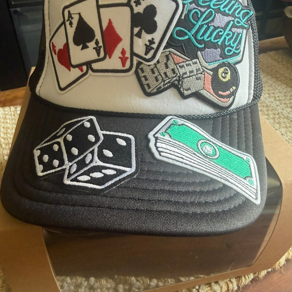 Feeling Lucky - Black/White Trucker