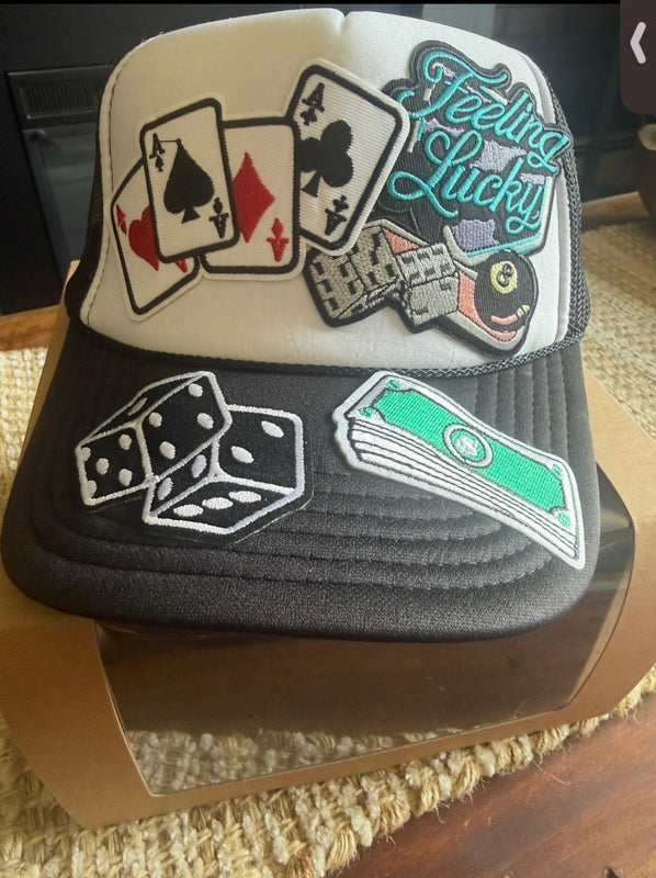 Feeling Lucky - Black/White Trucker