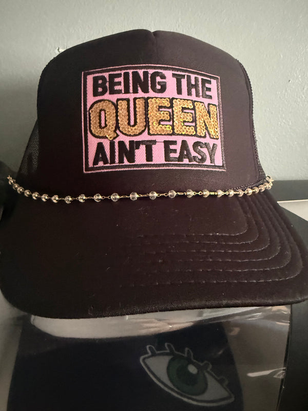 Queen hat. ( All black trucker )